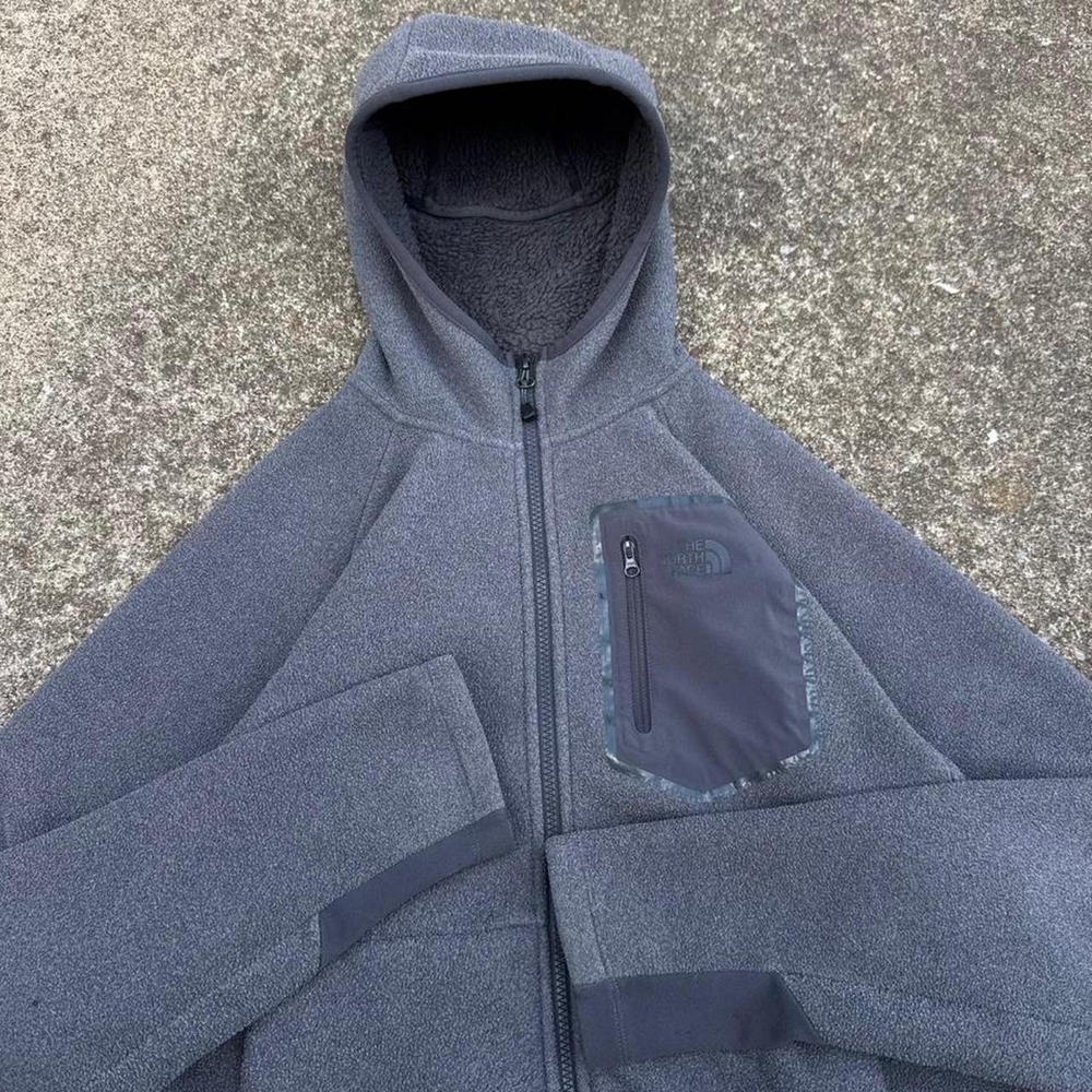 Vintage Y2K The North Face Fleece Zip Up Hoodie Gray Gorpcore Mens Medium (d10)